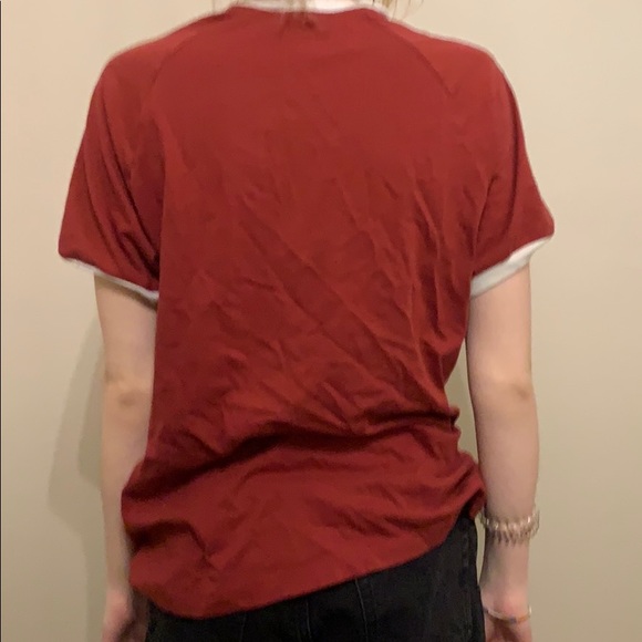 Burgundy adidas short sleeve shirt - Picture 2 of 2